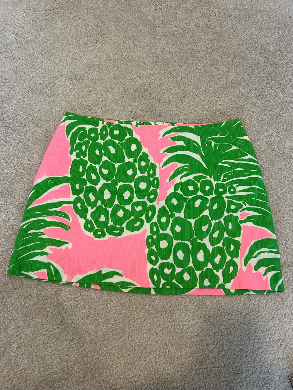 Lilly Pulitzer Pineapple Print Mini Skirt - Pink & Green Size 4